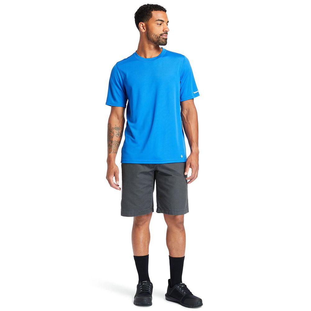 Timberland Μπλουζάκια Ανδρικα Μπλε - Pro® Wicking Good Short-Sleeve - Greece 9725063-CE